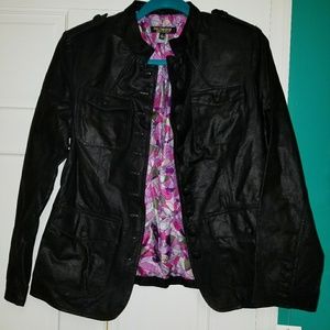 Black suede genuine leather jacket